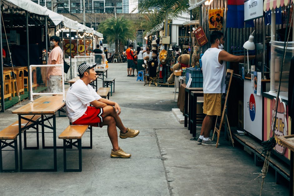 People at a Street Market