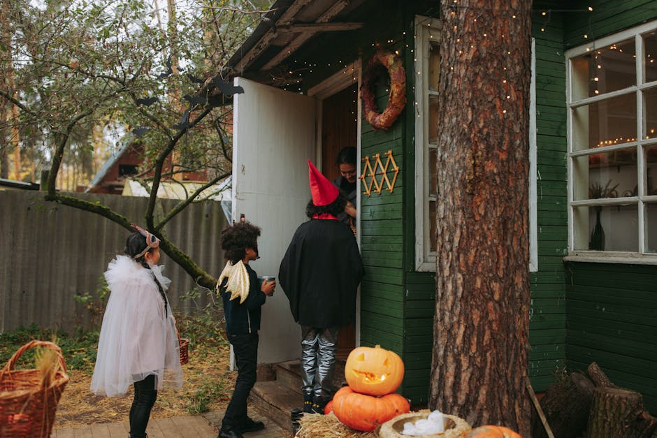 Children Doing Trick or Treat